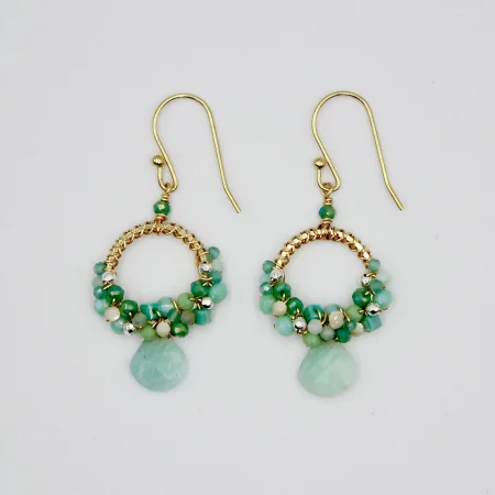 Amanzonite Half Messy Drop Earrings
